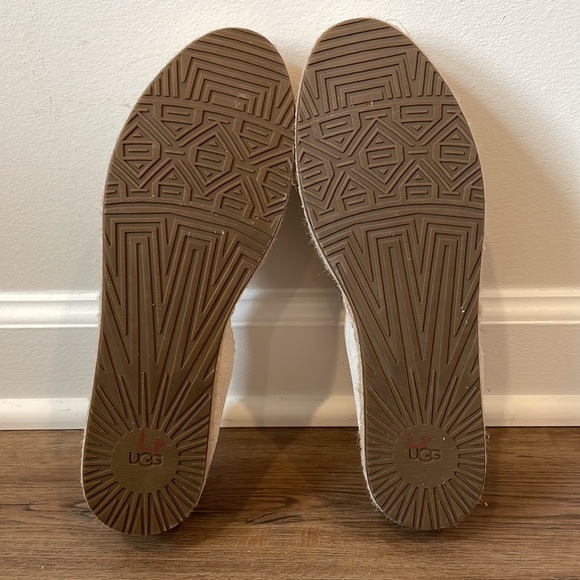 NWOT Women’s UGG Heidi Perforated Espadrille Suede Slip-on Flats Nude - Picture 11 of 11